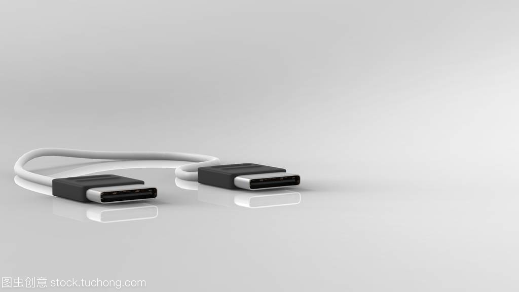 3d 渲染的 Usb C 型连接器与漂亮的背景